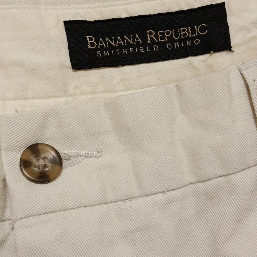 Banana Republic 100% Cotton Smithfield Chino Pleated Men’s 36x32 Beige VTG 90s